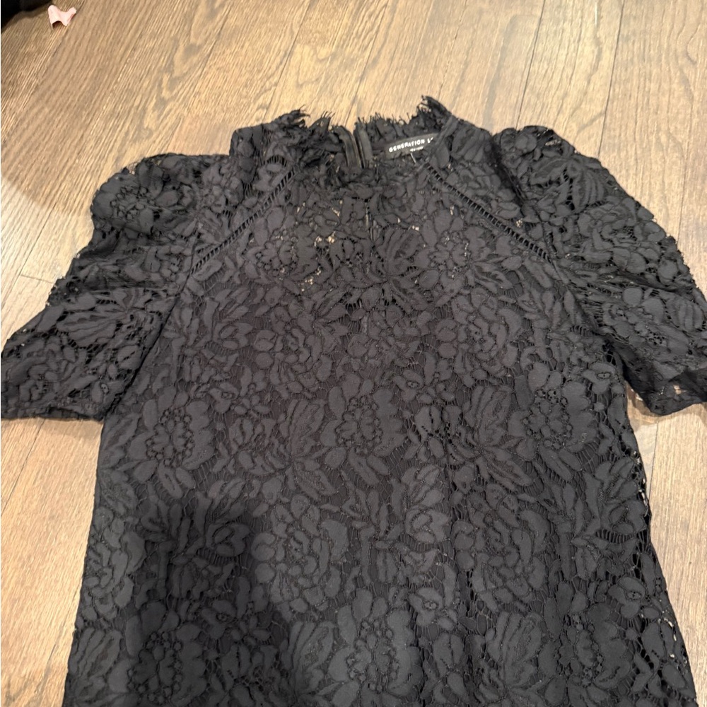 Generation Love Black Floral Lace Blouse